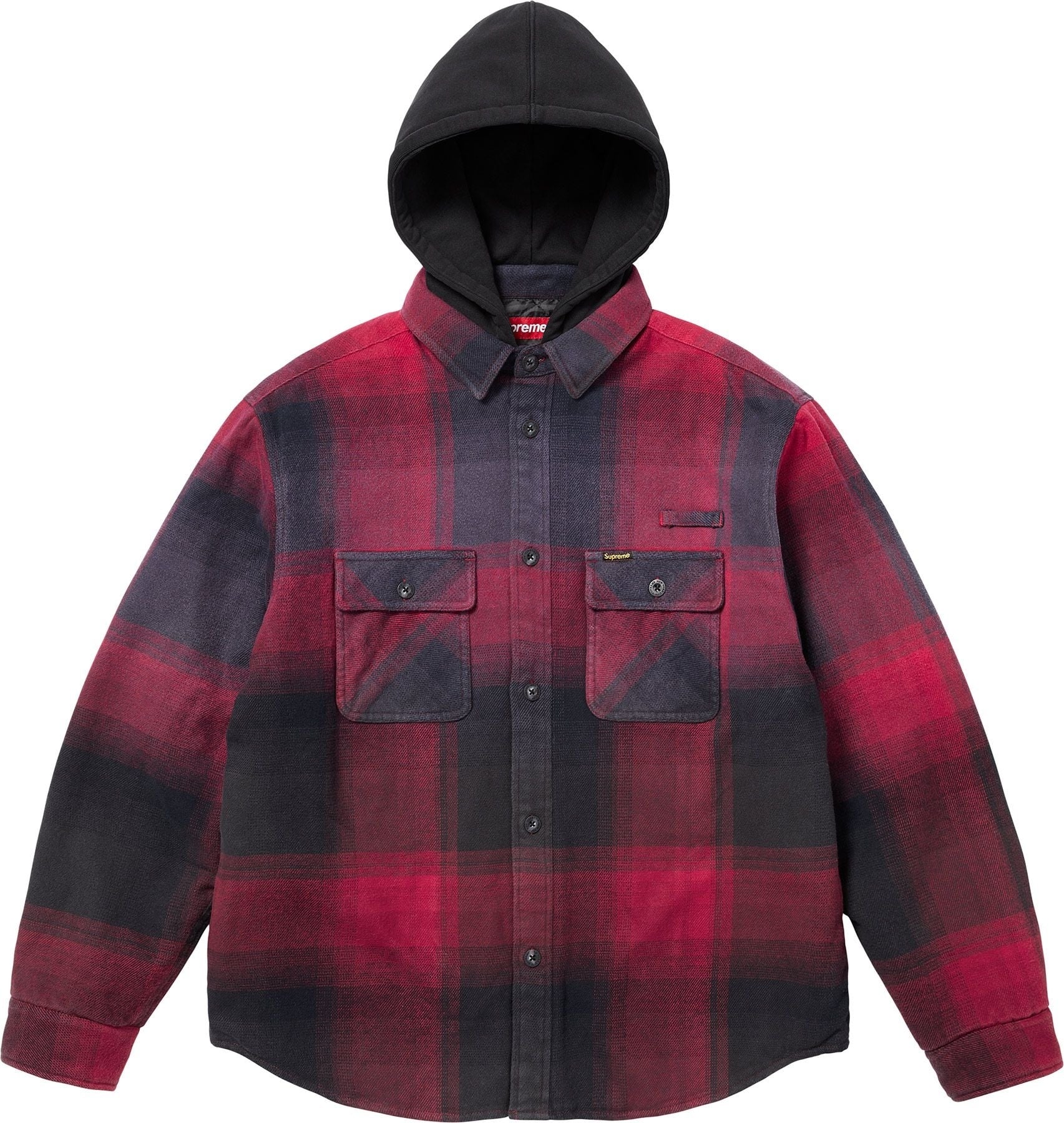 Quilted Lined Hooded Flannel Shirt view 4